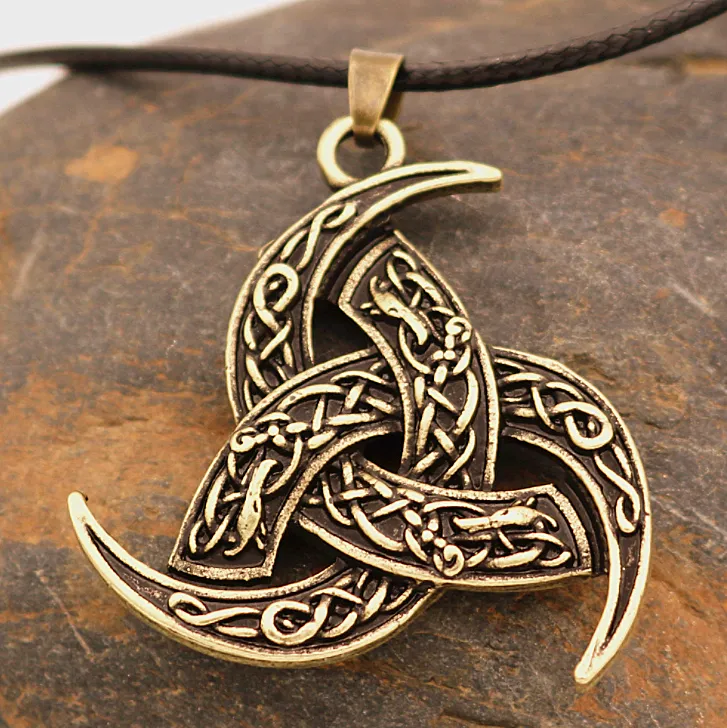 Collane con ciondolo stile nordico vichingo nodo celtico triangolo collana per uomo retrò amuleto gioielli regalo ciondolo Sidn22_voghion.com
