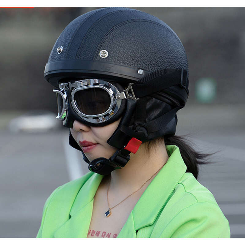 Four Seasons Tram Half Lightweight Leather Bicycle Safety Warm Cycling Helmet_voghion.com