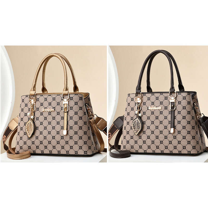 Bolso de gran capacidad con estampado de cuadros, estilo occidental, moderno y versátil._voghion.com