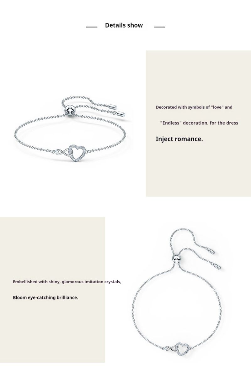 Infinity Women's Adjustable Bracelet With Unique Design For Couples Light_voghion.com