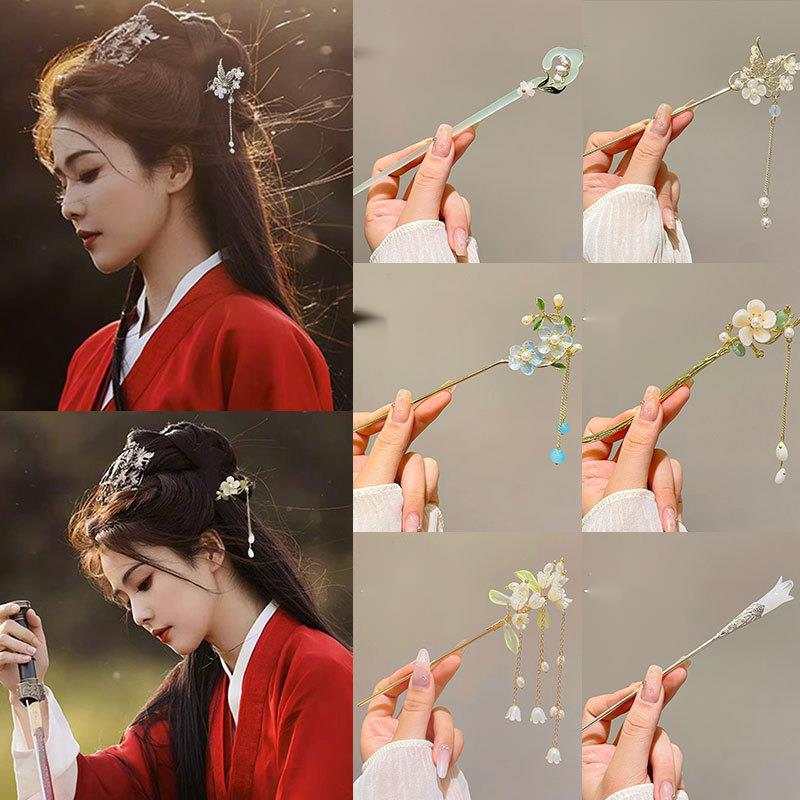 New chinese style high- women's ancient costume, horse face skirt, headwear, hairpin, Hanfu hair accessories, 2024 Chinese style