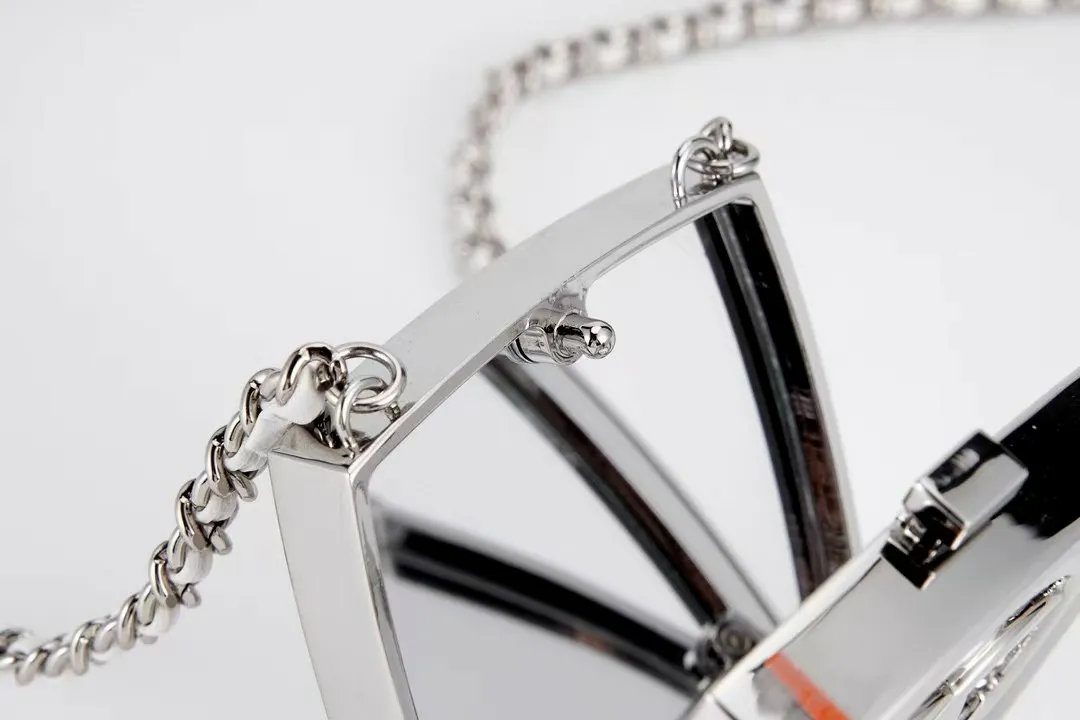 Höchste Qualität Top Designer Schmuck Box Tasche Silber Hardware mit Dia Innenspiegel Make-up Metall Hasp Ketten Schulter Frauen_voghion.com