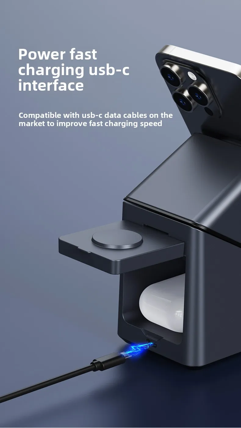 Cross-border Private Mold Four-in-one Rotating Magnetic Wireless Desktop Bracket Is Suitable For Fashion 1615 Mobile Phone_voghion.com