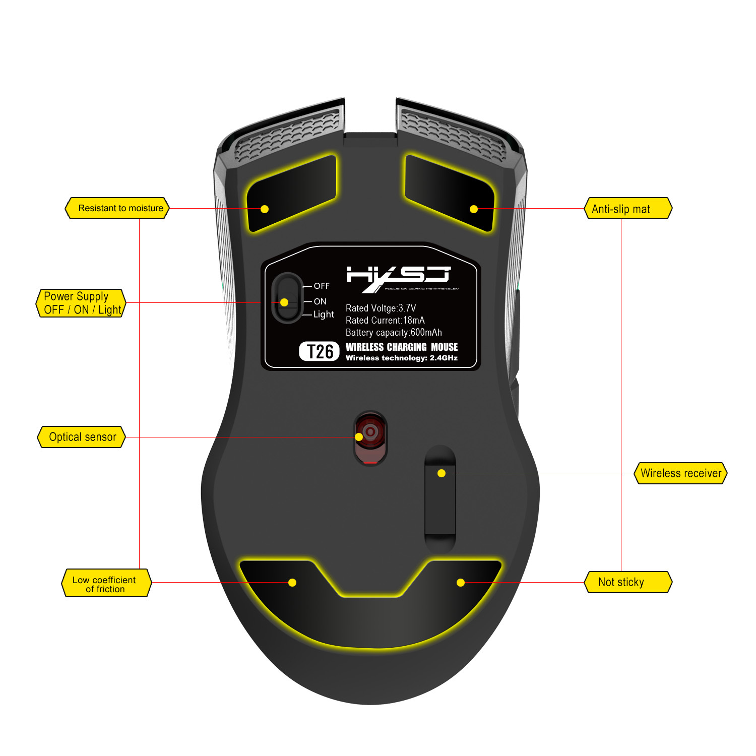 T26 2.4G RGB glowing wireless TYPE-C rechargeable interface seven button gaming mouse hot selling_voghion.com