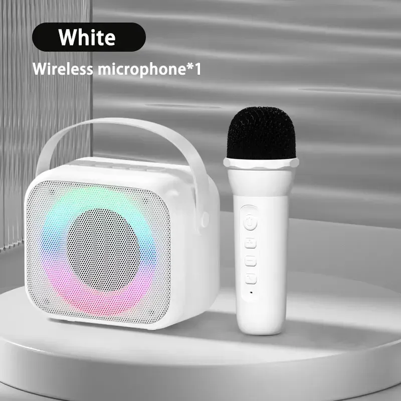 Mikrofone Mini-Karaoke-Hine für Kinder Tragbarer Bluetooth-Lautsprecher mit 1-2 drahtlosen Mikrofonen für 3 4 5 Jahre Geschenke Spielzeug_voghion.com
