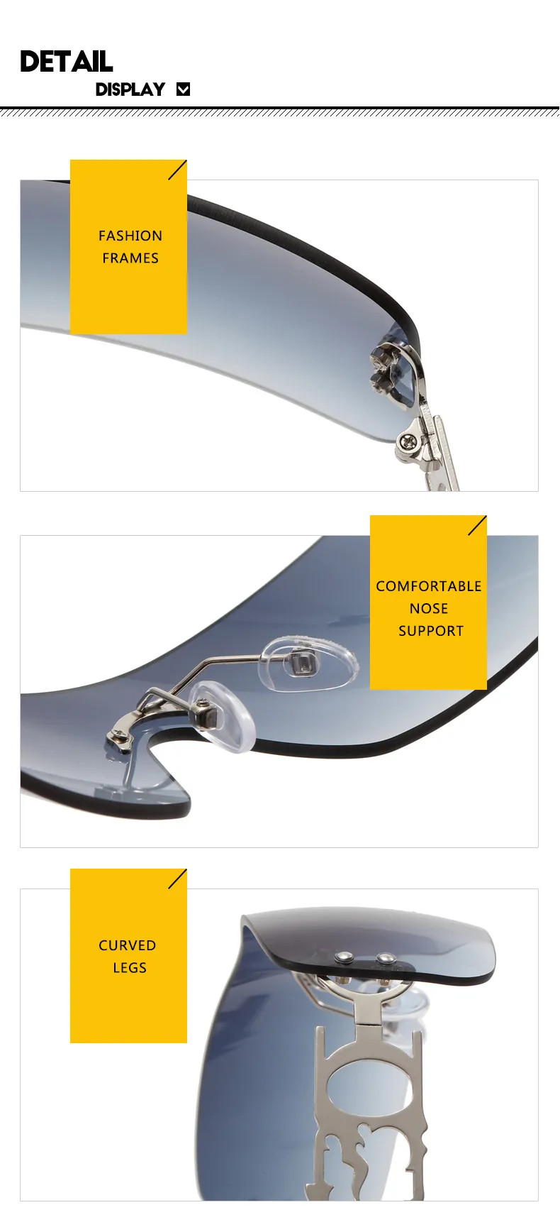 Sunglasses Designer Frameless One Piece Women 2023 Brand Punk Sun Glasses Ladies Y2K Wrap Around Eyewear Goggles_voghion.com