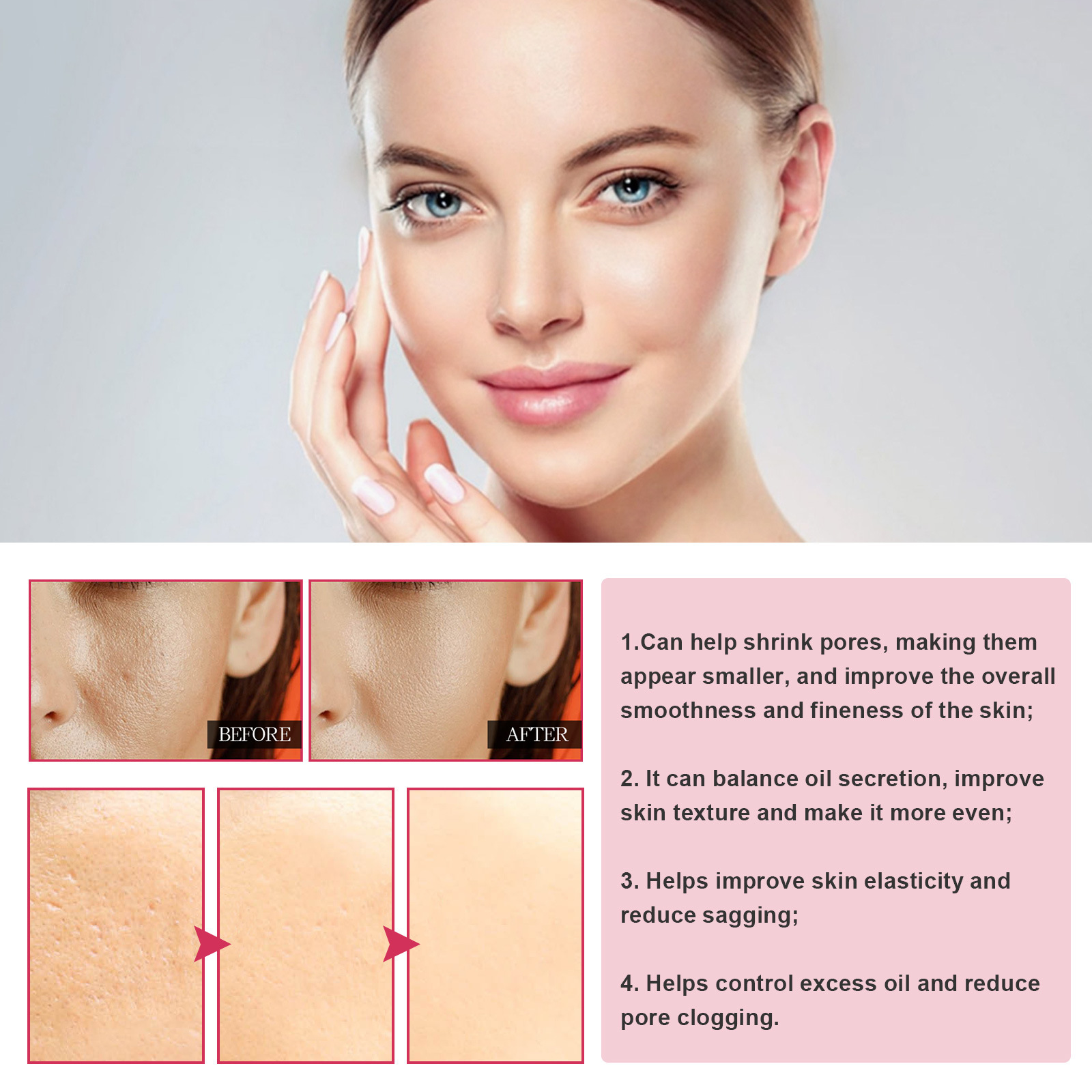 EELHOE Pore Shrink Cream, Lightening Acne Print Anti-Aging Moisturizing Whitening Skin Anti-Wrinkle Cream_voghion.com