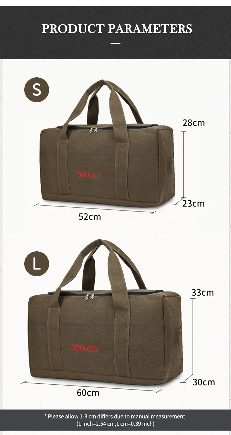 Unisex Vintage Canvas Travel Large Capacity Duffel Hand Lage Gym Pack Multifunction Sac De Voyage Weekend Bag_voghion.com