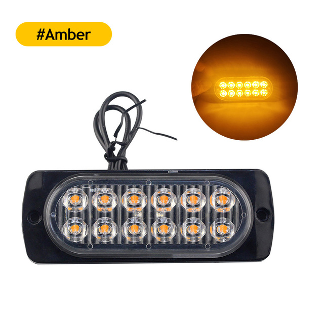 2 pezzi di luce di avvertimento a LED, lampada di emergenza a griglia economica, barra luminosa, lampada di segnalazione per auto, luce di traffico ambrata, 12 V, 24 V, illuminazione per auto_voghion.com