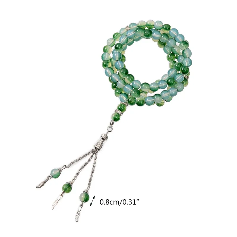 Anhänger Halsketten Y4QB Muslim Rosenkranz 8mm Tasbeeh Gebetsperlen 99 Buntes Harz für_voghion.com