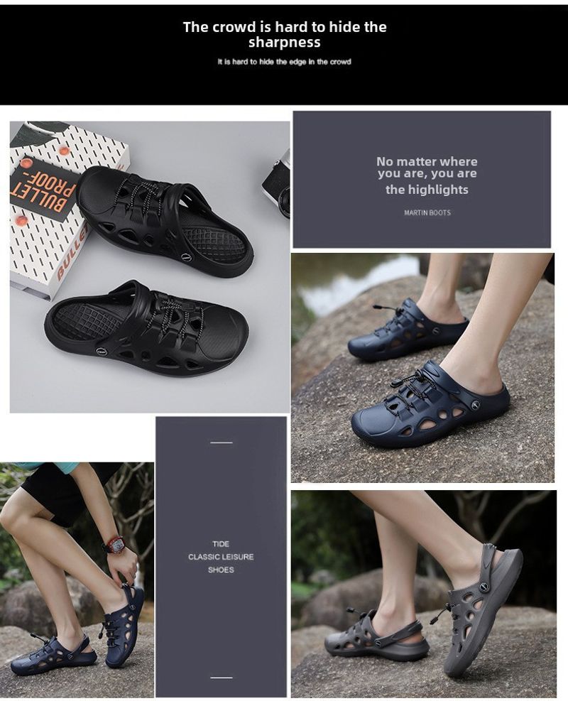 2023 new lace-up EVA outdoor hole soft trend summer beach shoes spot wholesale a generation of hair_voghion.com