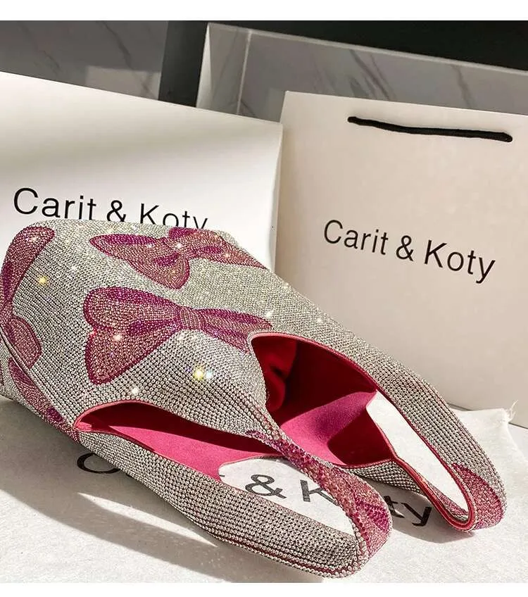 Glitter Shiny Rhie Dia Evening Fashion Clutch Purse Pink Bow Knot Printing Bucket Women's Handbag Shoulder Bag_voghion.com