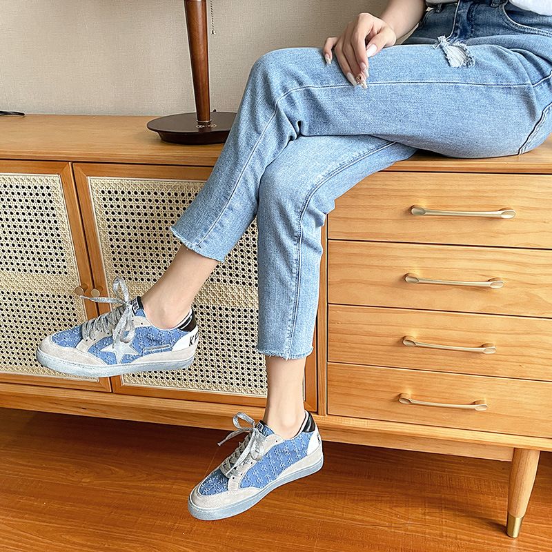 Canvas für Damen, neues Frühjahr, echtes Leder, flacher Boden, süßer Stern, klein, schmutzig, mit erhöhter Höhe innen,_voghion.com