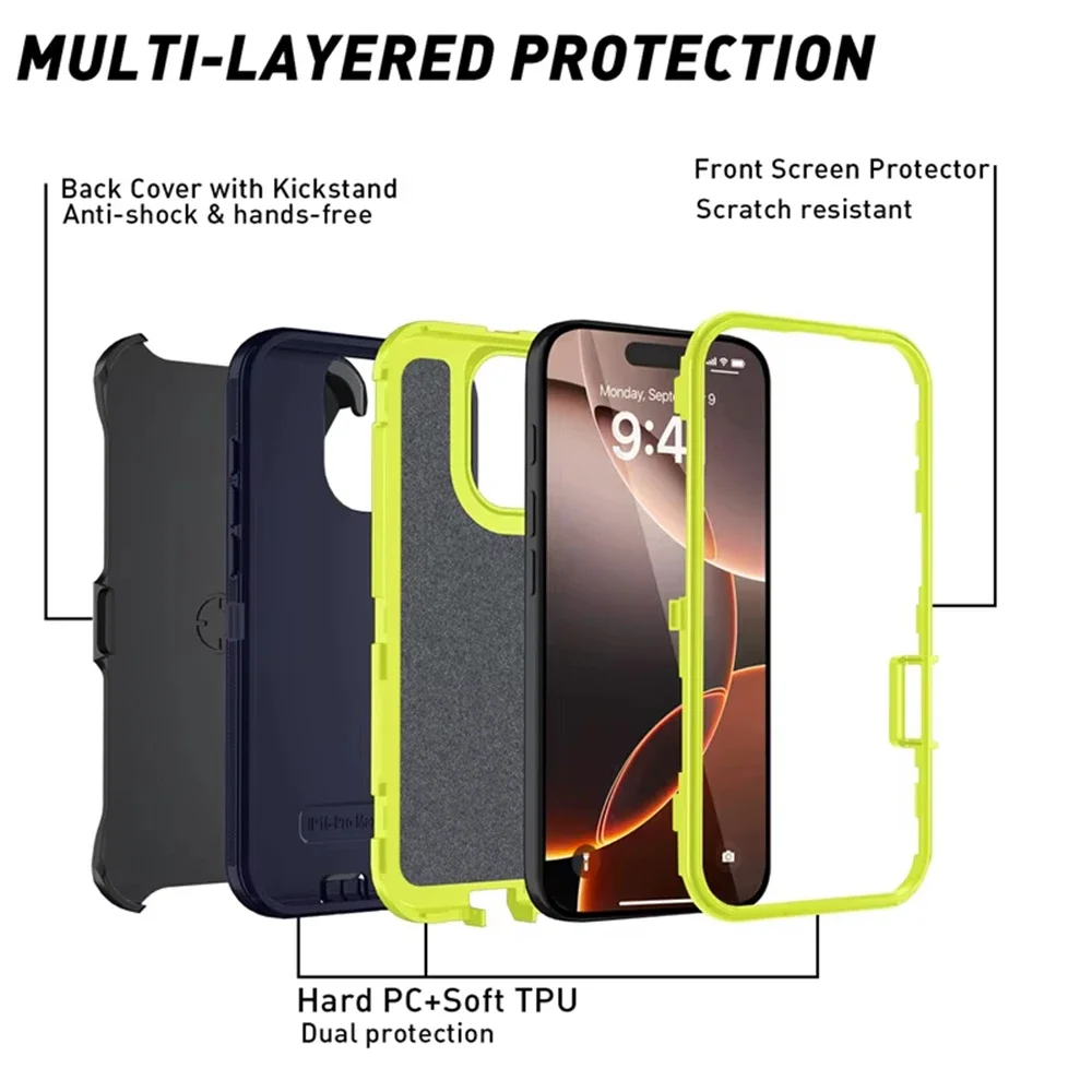 Otter Armor Shockproof Defender Phone Case For Iphone Pro Max Plus_voghion.com