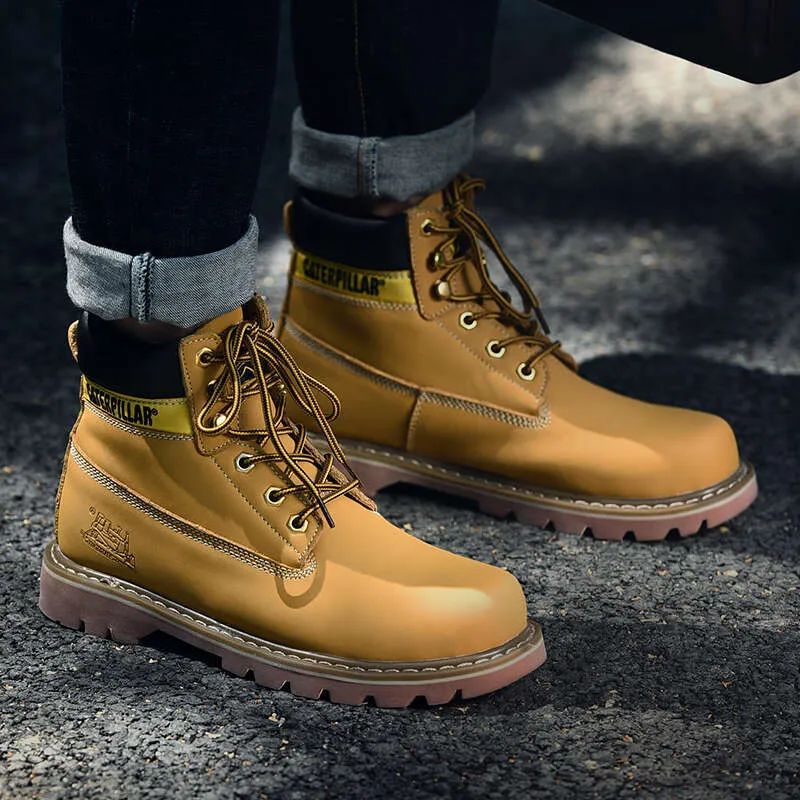 Echtes Leder Herren Damen Winter Knöchel Militär Trekking Schnee Gelb Designer Taktische Stiefel Outdoor für Männer Arbeitsschuhe_voghion.com