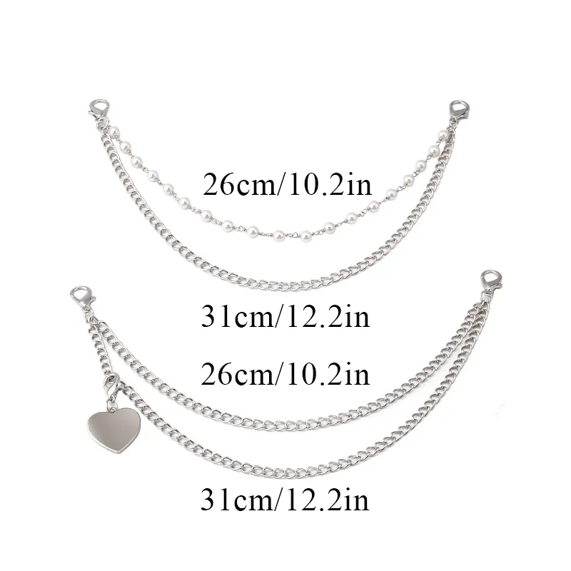 Multi-layer Metal Strap For Bags DIY Handles Heart Star Pendant Shoulder Decorative Chain Straps Bag Accessories_voghion.com