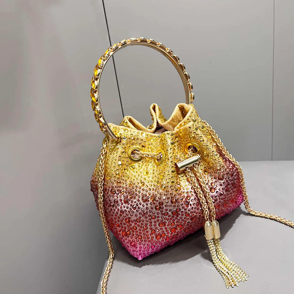 Maniglia Rhies Borse da sera e borsa a mano Designer Spalla Borsa a tracolla in cristallo lucido Borsa a secchiello_voghion.com