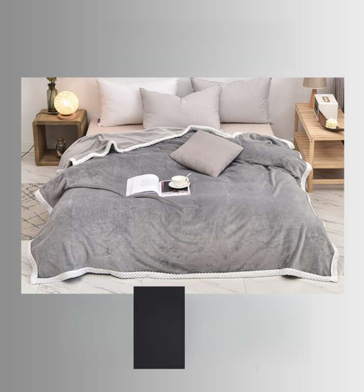 Solid Color Milk Thickened Fleece Blanket Cover Office Nap Air Conditioning Blanket_voghion.com