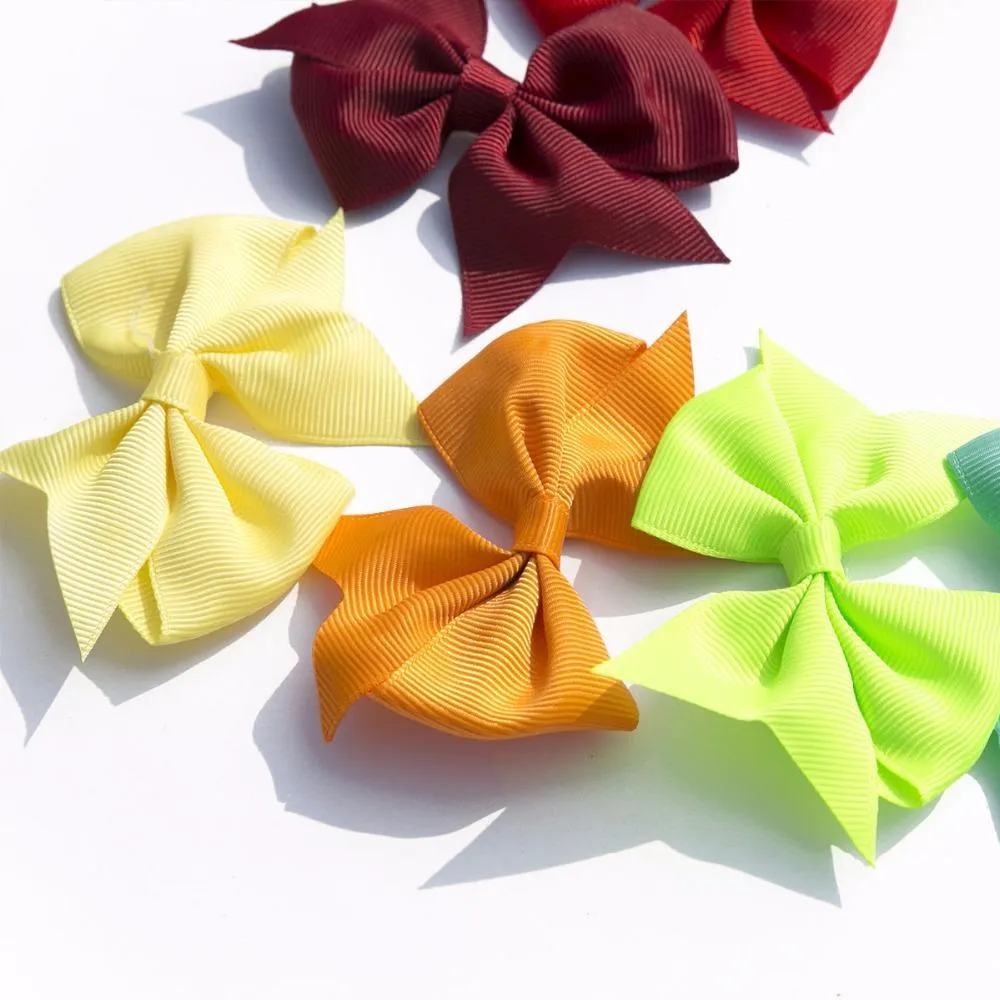 40 stk 3,5" Boutique sløjfer Piger Børn Børn Alligator Clip Grosgrain Ribbon Pandebånd 20 farver Hårtilbehør_voghion.com