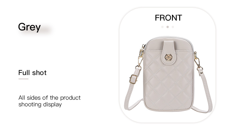 BOISEEN New Mobile Phone Bag Women's European and American Rhombic Large Capacity Single-shoulder Crossbody Women's Bag Vertical Soft Leather Coin Pur_voghion.com
