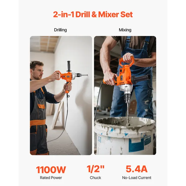 Electric Drill Mixer For Cement And Paint Blending With D-handle_voghion.com