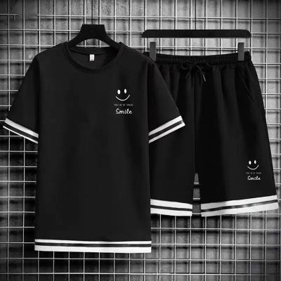 Men's Clothing Sports suit for boys short-sleeved shorts new summer style for teenagers high-end wear handsome casual complete suit