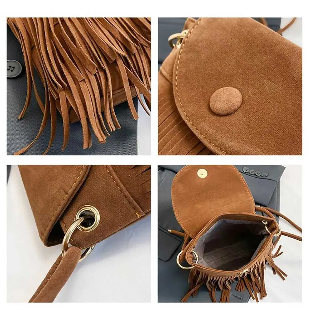 Women Tote Buckskin Veet Fringe Handbag Fashion Travel Shoulder Bag Crossbody Packet Durable Mobile Phone Grocery_voghion.com