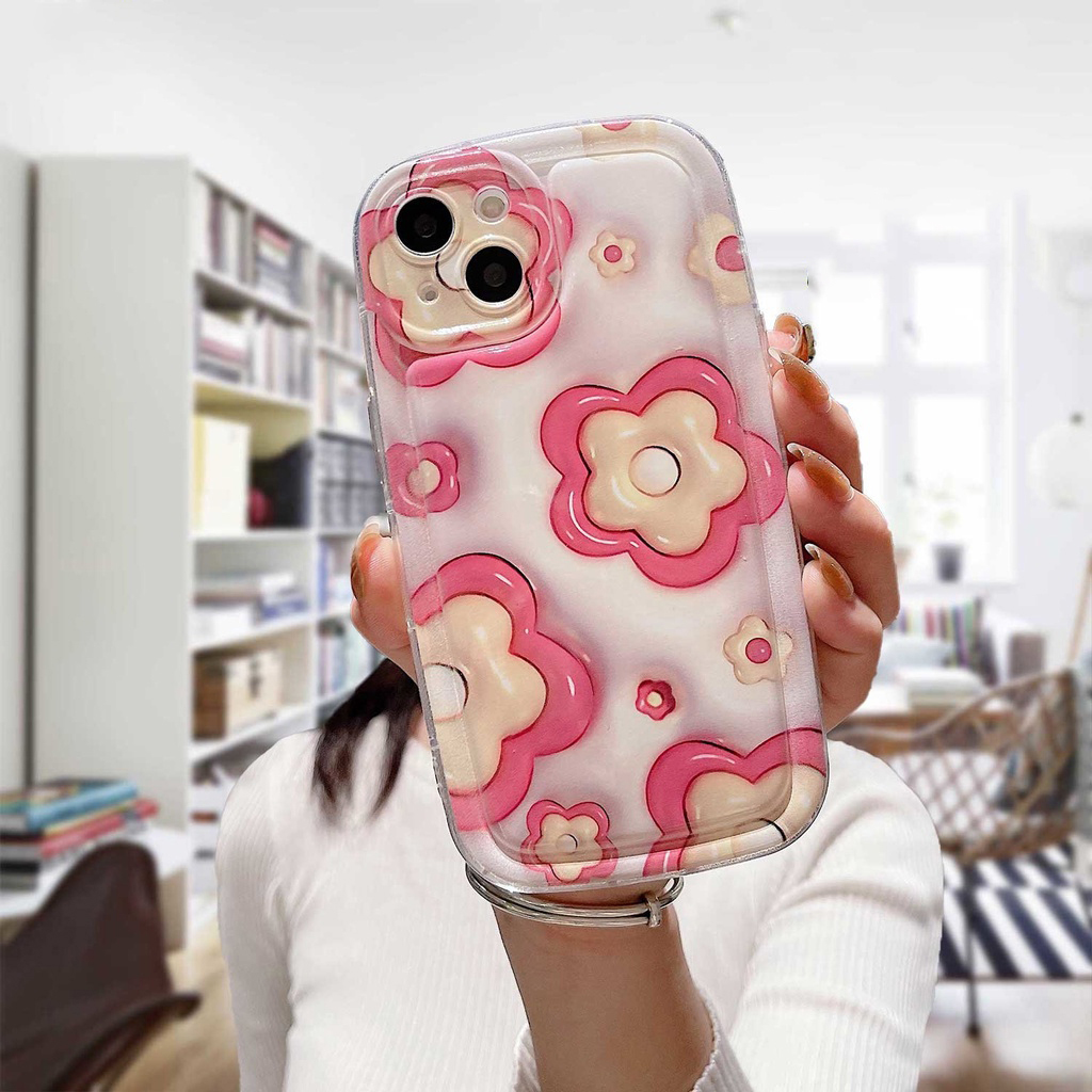 Blødt telefoncover med røde blomster til xiaomi modeller_voghion.com
