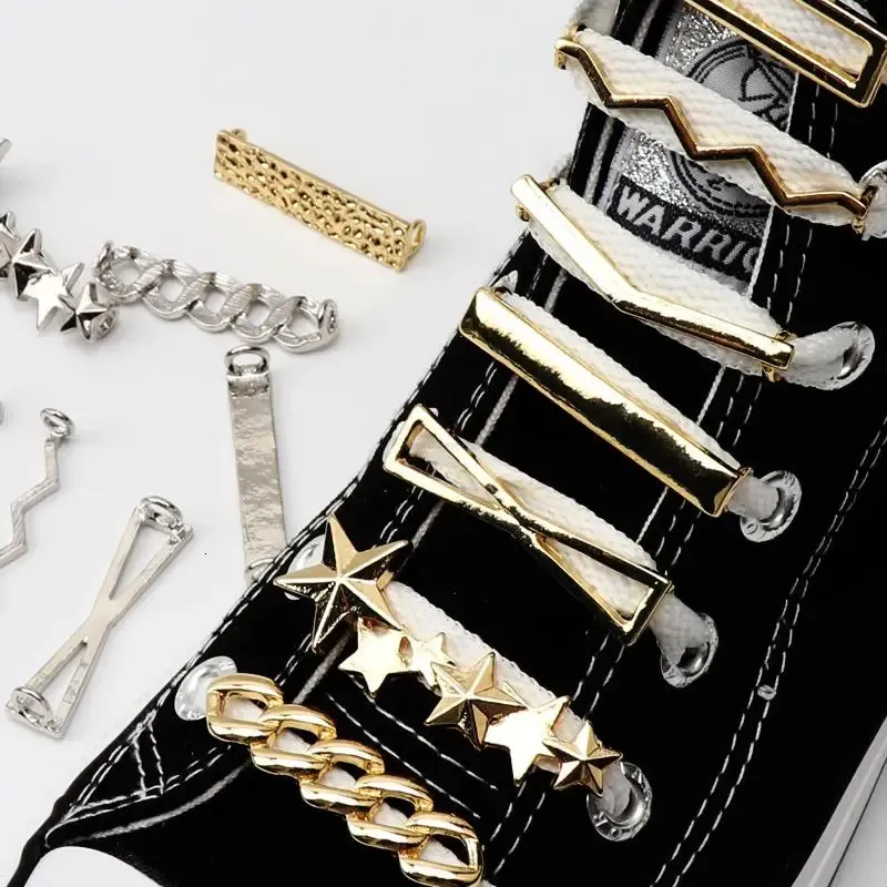 Shoe Parts Accessories 1Pcs Metal Charms Fashion Gold sier Sneakers Girl Gift decoration DIY Shoelaces Buckles Shoes_voghion.com