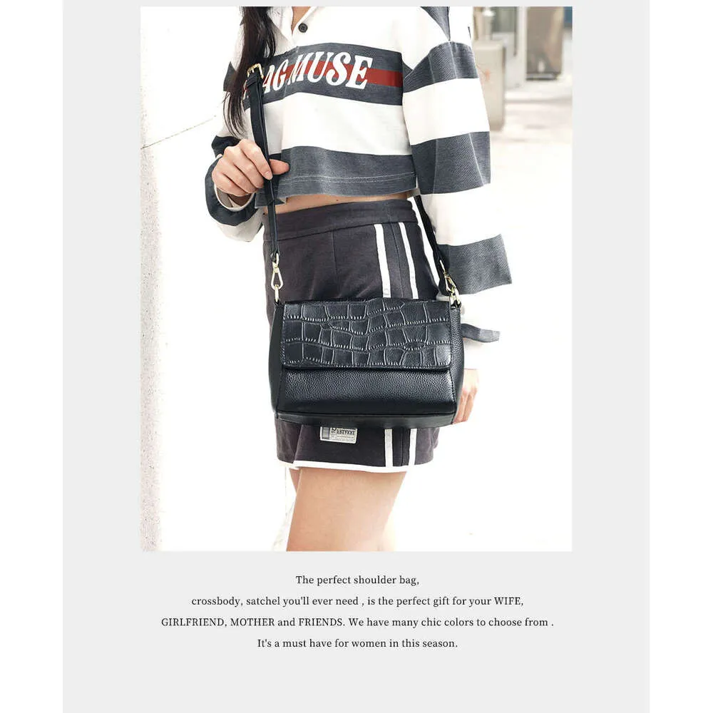 Zncy Piccola Borsa a Tracolla in Lathr per Donna con Motivo a Alligatore Borsa a Mano con Due Tracolle Simpl Fashion Ladis_voghion.com