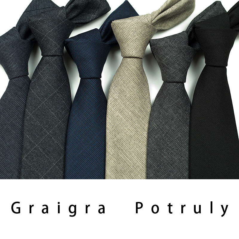 Small Men's Solid Color Coffee Gray 8cm Business Tie With Zipper_voghion.com