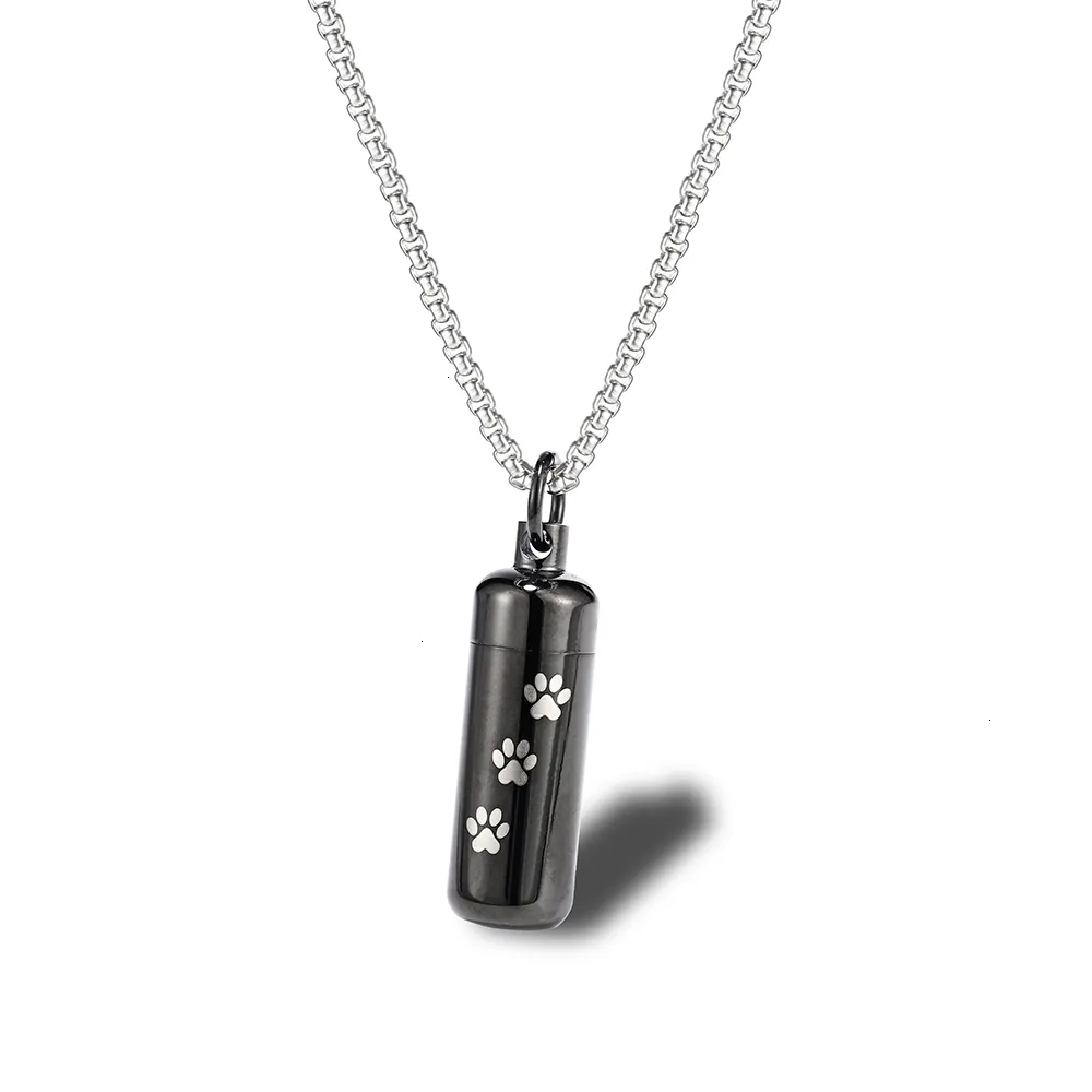 Collane con ciondolo in acciaio inossidabile, collana con zampa di animale domestico, souvenir commemorativo per la cremazione, accessori per cuccioli per le ceneri_voghion.com
