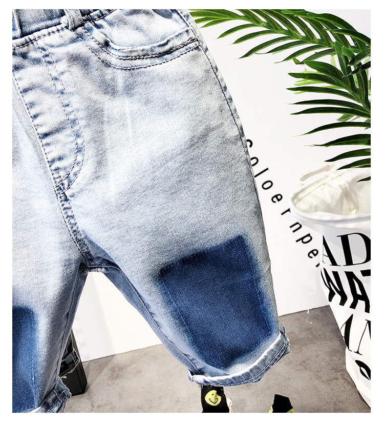 Mutter & Kinder kinder denim shorts kinder jeans Jungen lose shorts zwei-ton shorts_voghion.com