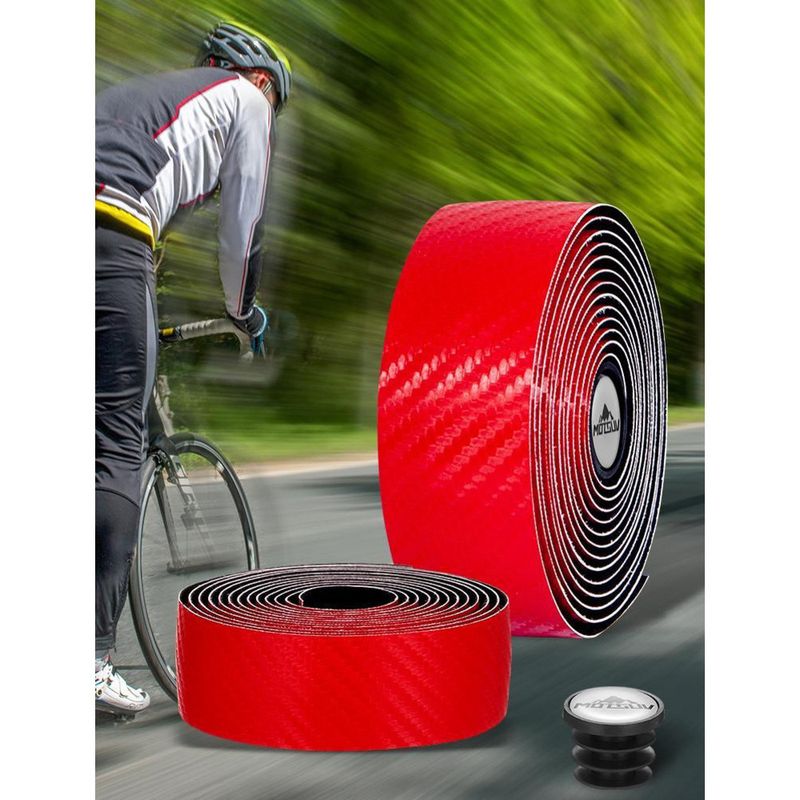 Guidão de estrada, tiras brancas coloridas de bicicleta, PU EVA resistente ao desgaste, equipamento de pilotagem antiderrapante_voghion.com
