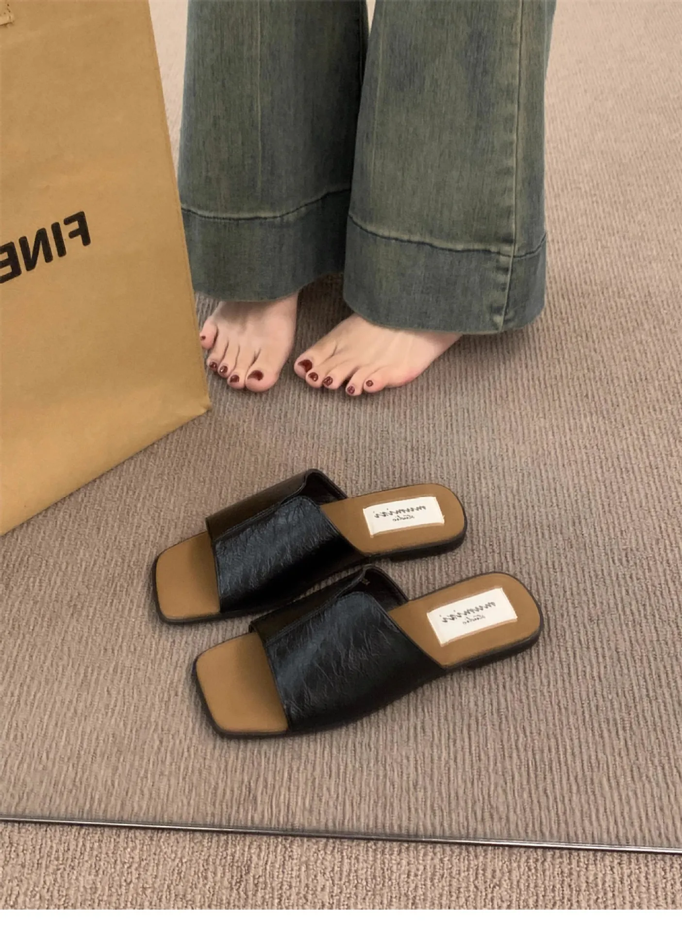 Naisten Tossut Litteät Kesäiset Rantakengät Naisten Sandaalit Ulkoilukengät Vapaa-ajan Kengät Atosille_voghion.com