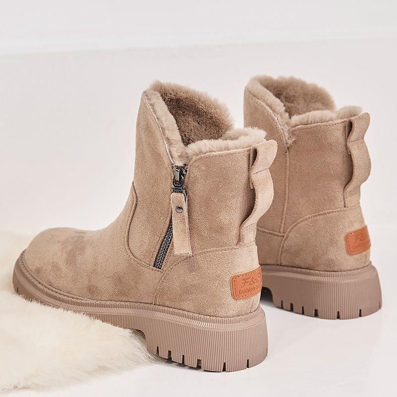 Bottes d'hiver pour femmes, nouvelles chaussures d'hiver en coton chaud épais en polaire midtube plus fourrure