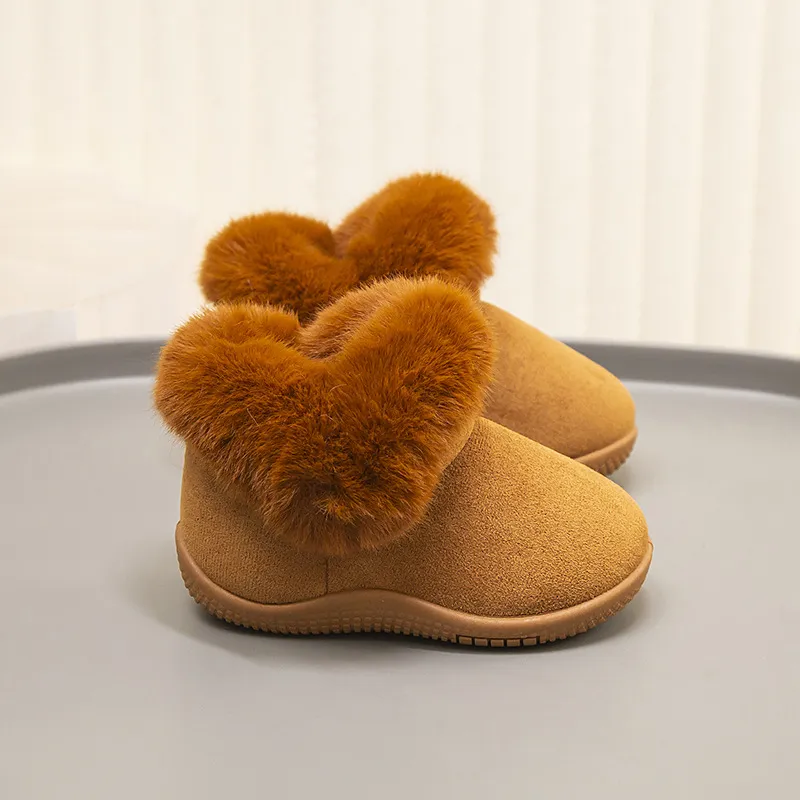 Bebek Kız Kar Çocuk Pamuklu Ayakkabılar Cutefeet Peluş Sıcak İlk Yürüteçler Kaymaz Bebek Botları 12 - 17 Numara_voghion.com