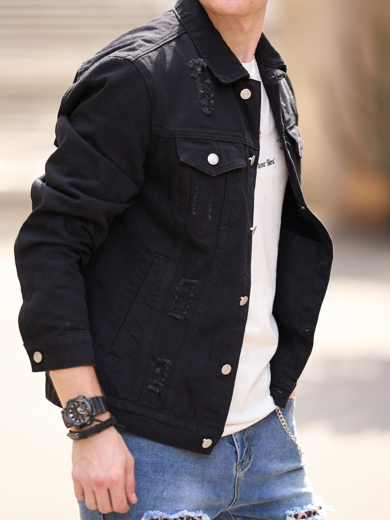 Giacche casual da uomo europee e americane, nuove giacche in denim strappato alla moda e slim per la primavera e l'autunno 2023_voghion.com