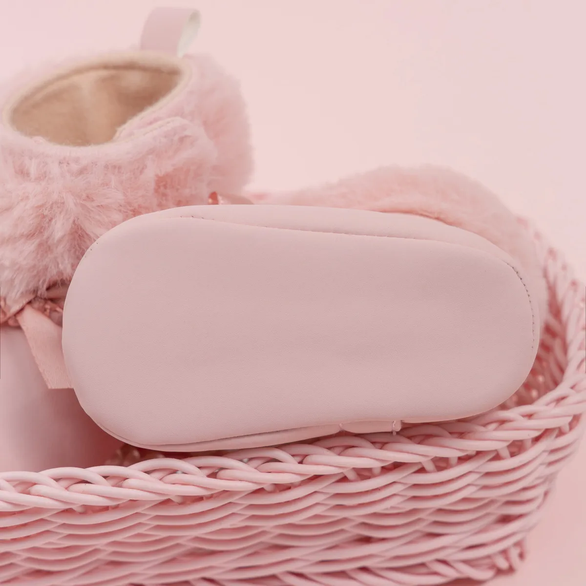 Pink Toddler With Bow Veet Fluzzy Autumn Winter Baby Snow Boots Kids Girls Warm Happysteps First Walkers Shoes 0-18M_voghion.com