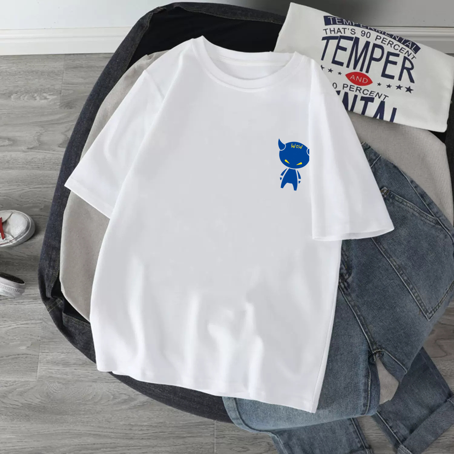Ανδρικό oversized αθλητικό τοπ με στρογγυλή λαιμόκοψη, μοντέρνο, διάσημο από καθαρό βαμβάκι, μπλουζάκι από το Διαδίκτυο, 2024, νέα μπλουζάκια_voghion.com