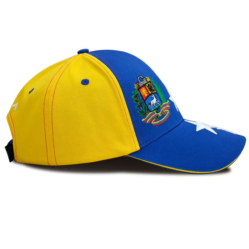Høj kvalitet kasketter Gorras bomuld twill baseball broderi 7 stjerner Venezuela sportskasket kvinder mænd hatte_voghion.com