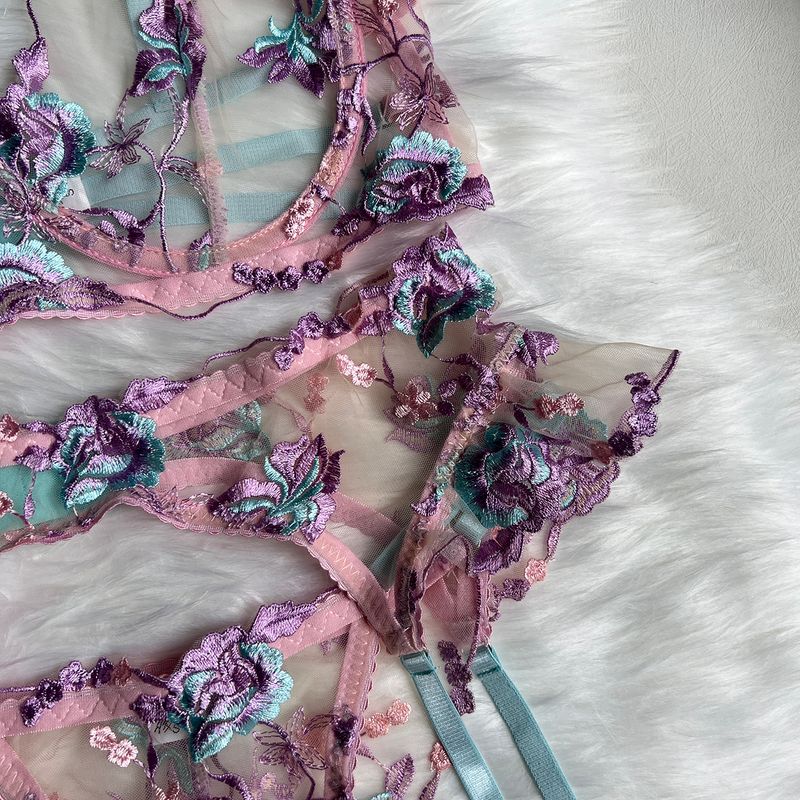 Ellolace Fairy gerie ral Transparente Ruffle Garter Intimate Delicate Underwear Lindos Transparentes Trajes_voghion.com