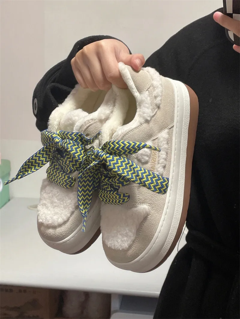 New Womens Autumn Winter Heightening Versatile Casual Thickening and Plush Thick Sole Shoes Free of Mail_voghion.com