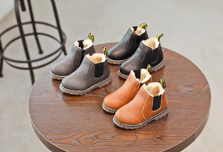 Bērnu modes bērni rudens ziemas mīkstas ādas mazuļu jāšanas zēnu potīšu zābaki meitenēm Cutefeet ikdienas apavi 21. izmērs -_voghion.com