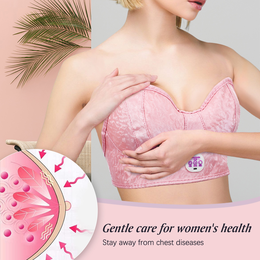 Electric Breast Massage Wireless Hot Compress Vibration Massage Enhancer Stimulator Device Prevent Sagging Breasts Massager_voghion.com