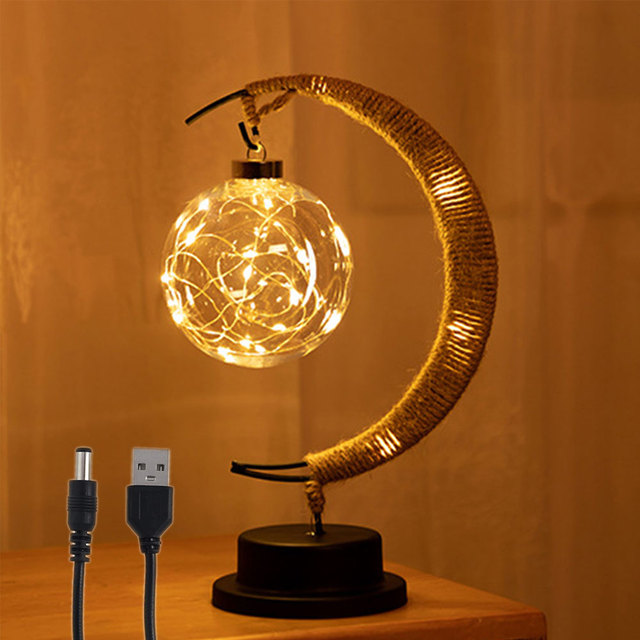 LED Månelampe Natlys EID Mubarak Ramadan Dekoration Bordlamper Natlys Boligdekoration Sovende sengelampe_voghion.com
