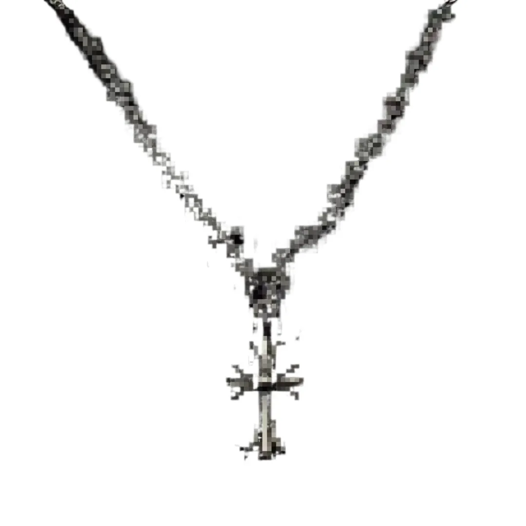 Designer-Anhänger-Halsketten mit Kreuzen, einziehbare Anpassung, integrierte Unisex-Hip-Hop-Kette aus alter Pulloverkette_voghion.com