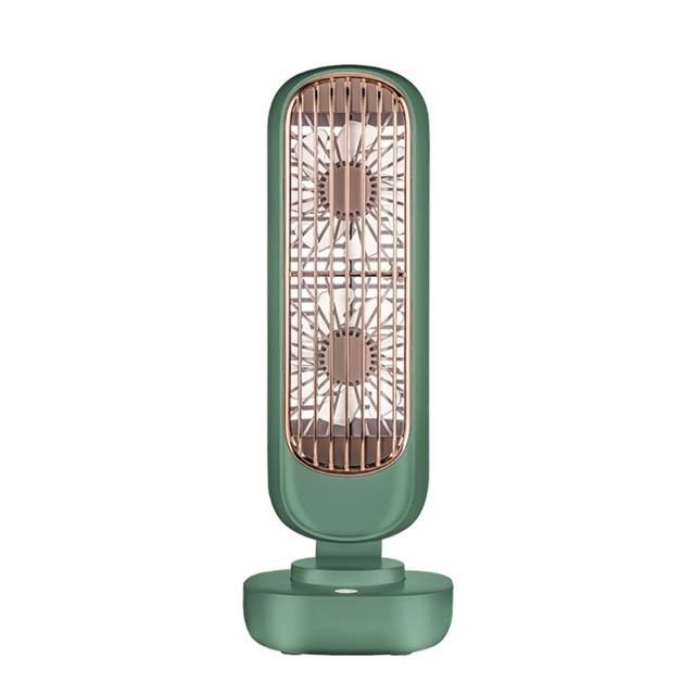 Desktop-Doppelblatt-Kühlventilator, leiser Turm-Tischventilator, wiederaufladbarer USB-Luftkühler_voghion.com