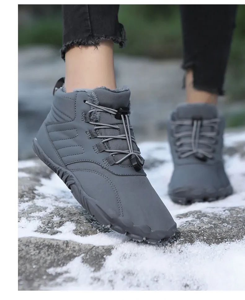 Outdoor-Schneestiefel für Herren im Winter, rutschfest, wasserdicht, Veet und warme Baumwollschuhe für Damen, Barfuß mit dicker Sohle_voghion.com