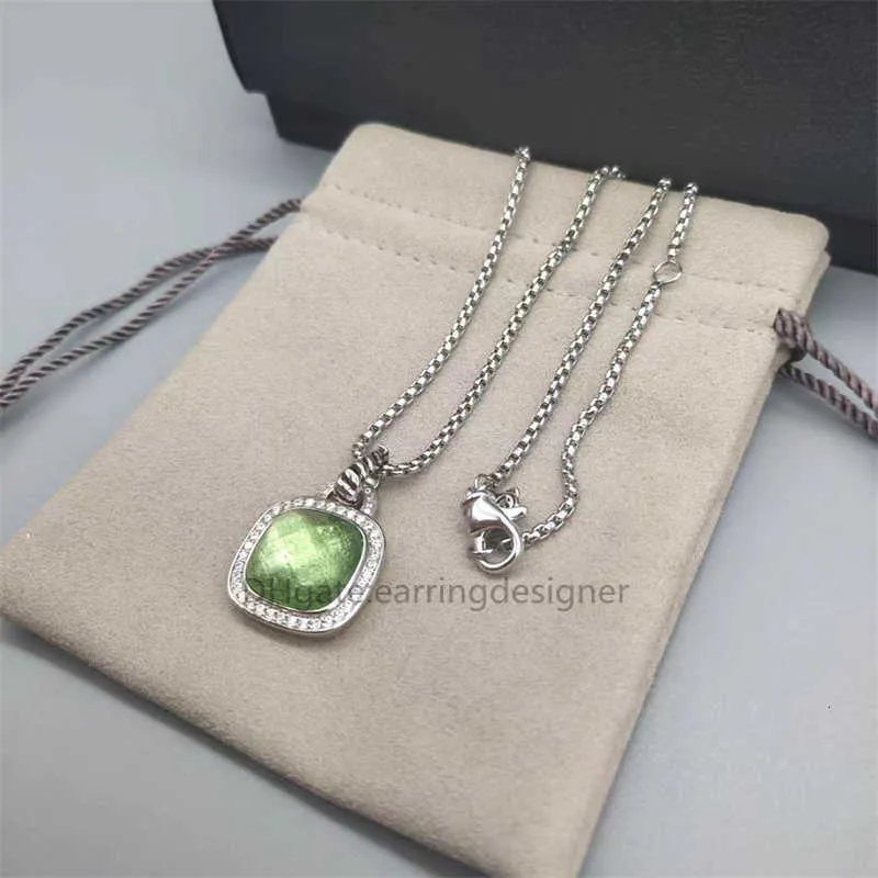Gemstone Pendant Necklace For Women Elegant Square Design Jewelry_voghion.com
